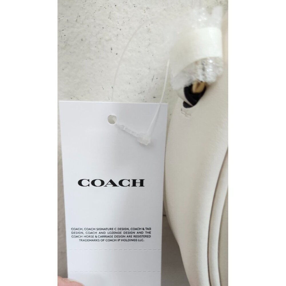 Coach Jonie Mini Crescent Bag Chalk Glovetanned Leather Crossbody Shoulder Purse - Picture 6 of 16